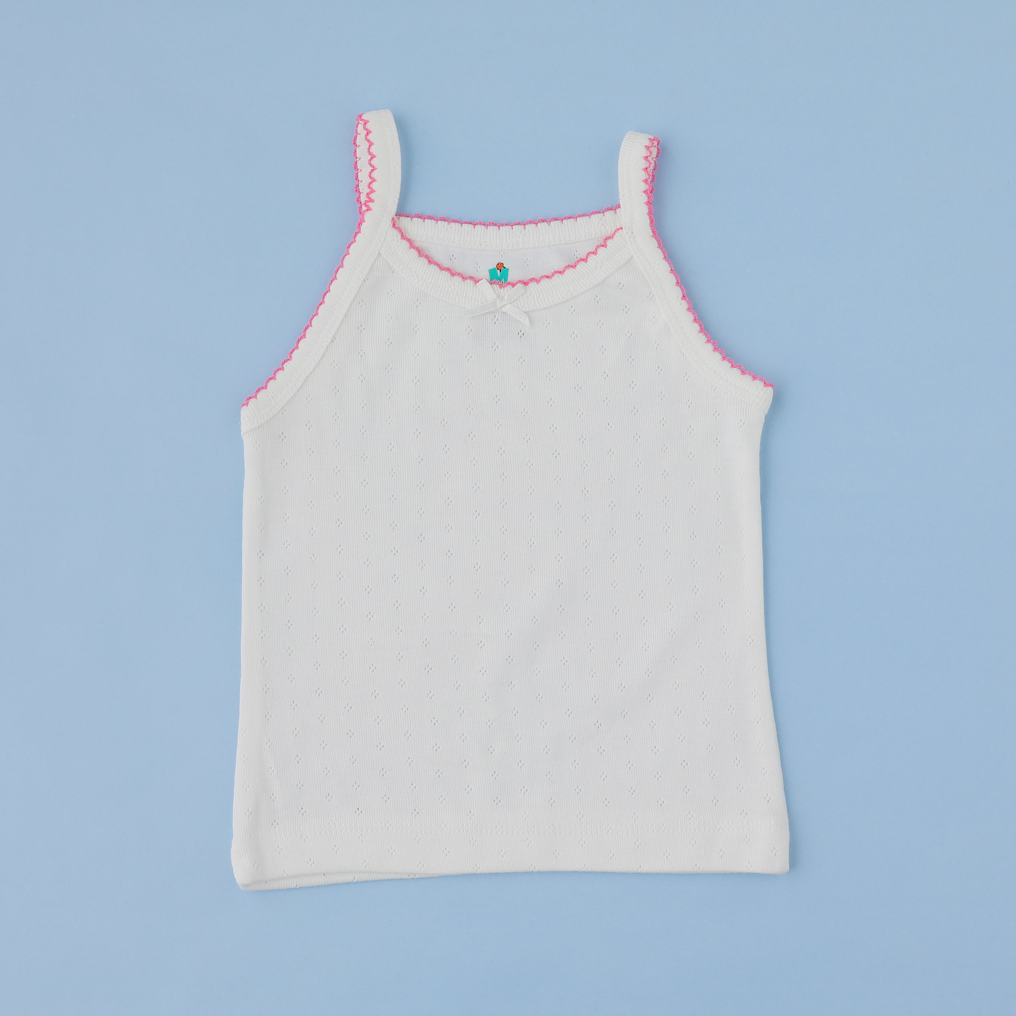 Pointelle Top and Bottom Set (Unisex)- White