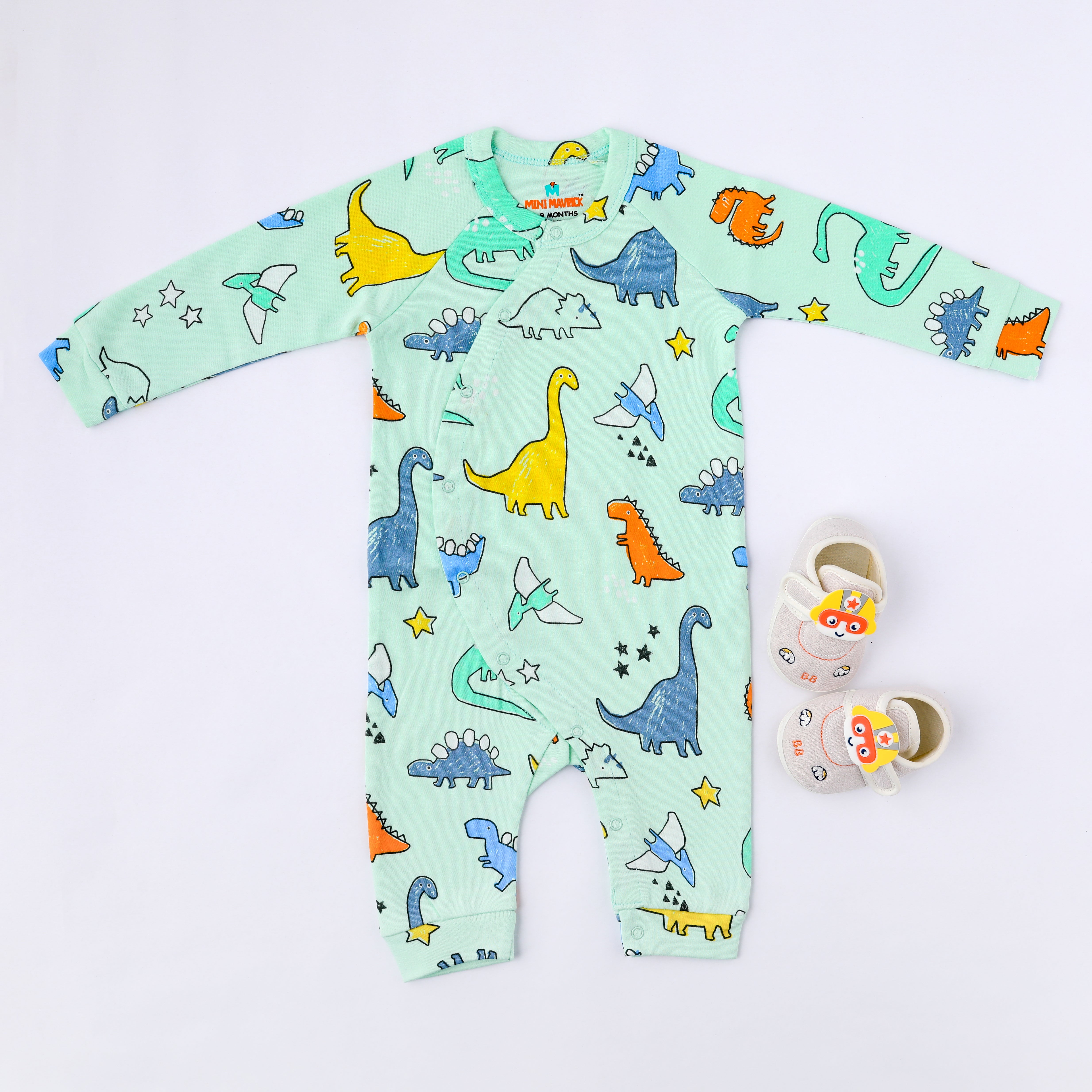 Dinosaur Printed Full Sleeve Romper - front