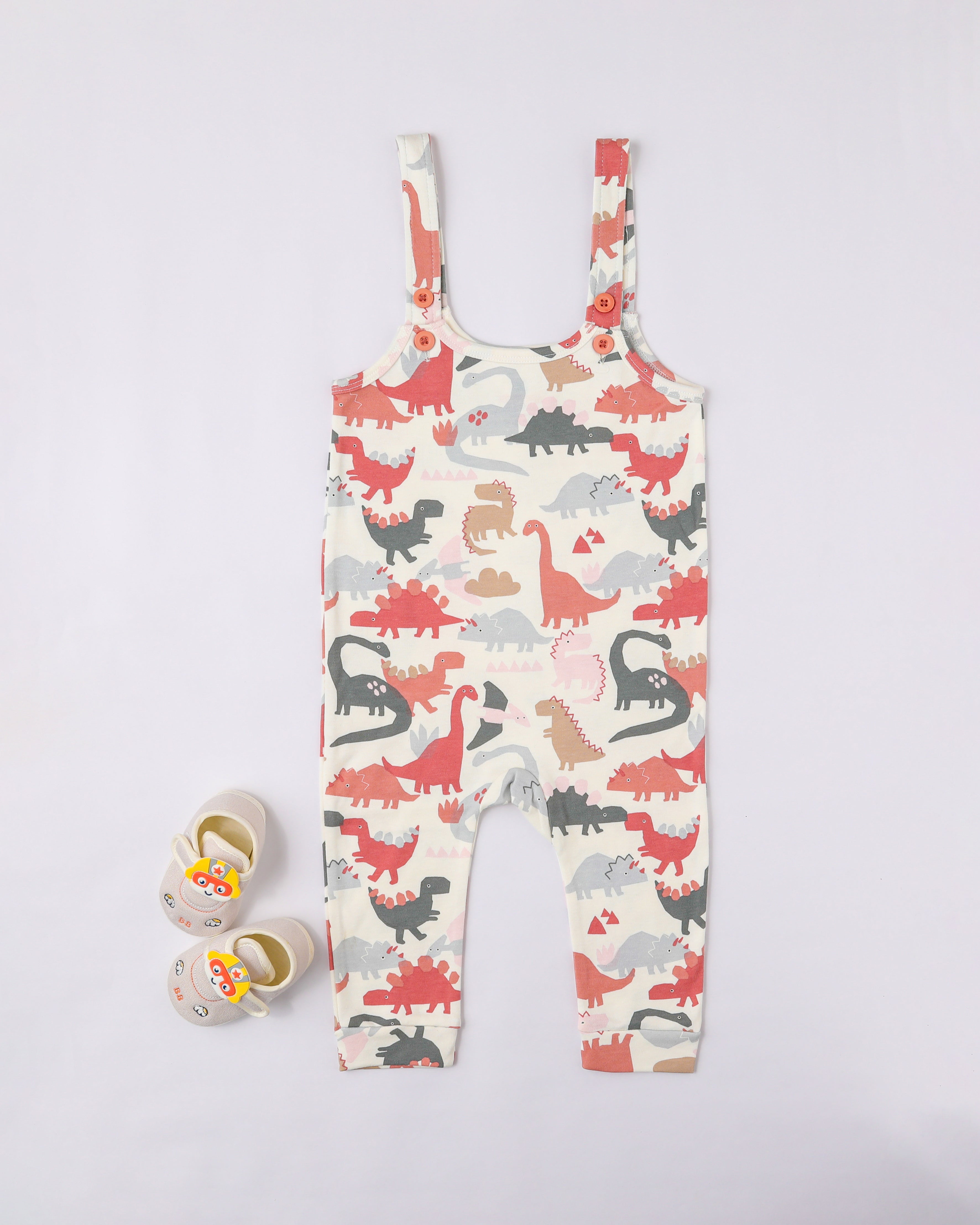 Pink Dinosaur Basic Dungaree