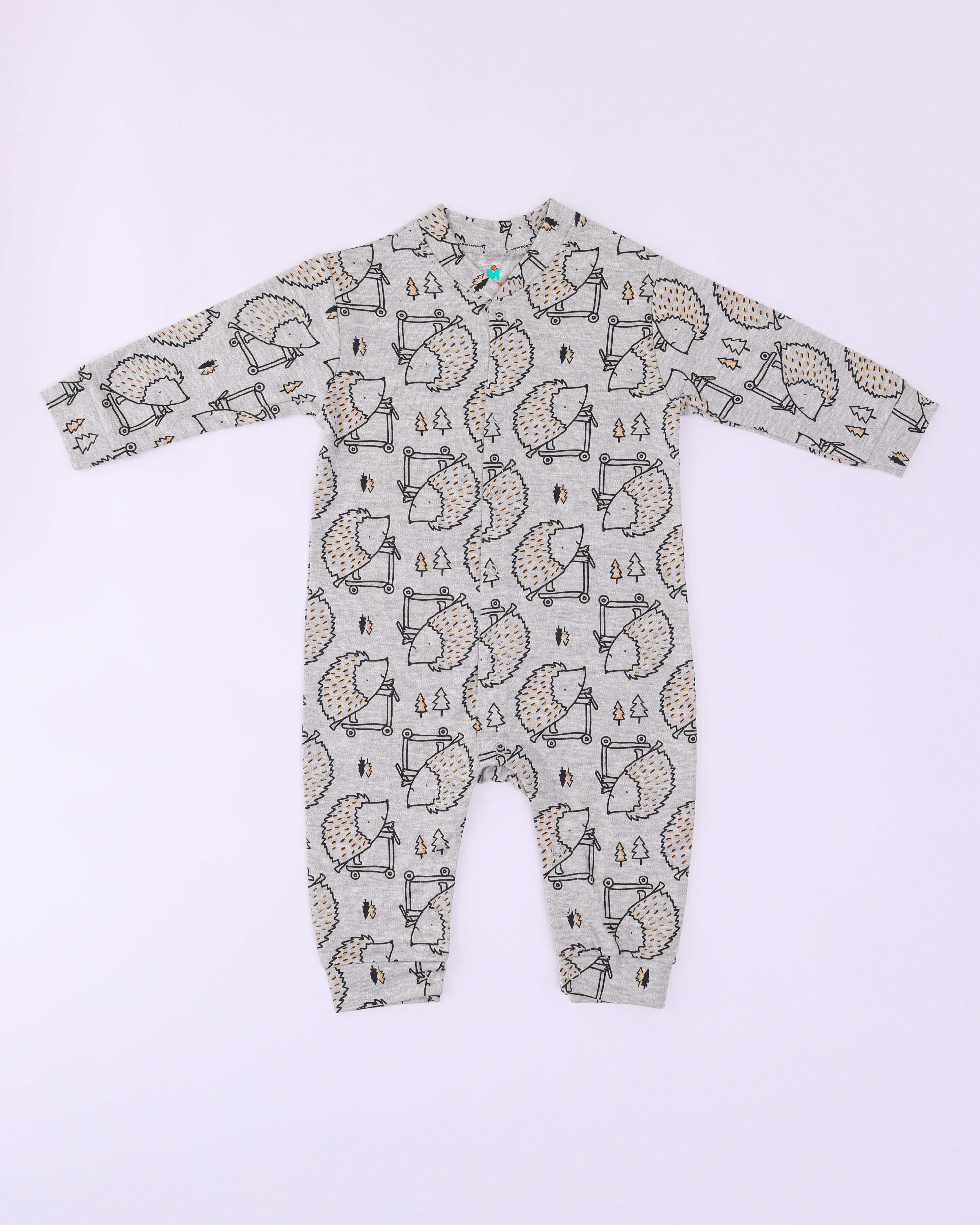 Melange Porcupine Full Sleeve Romper