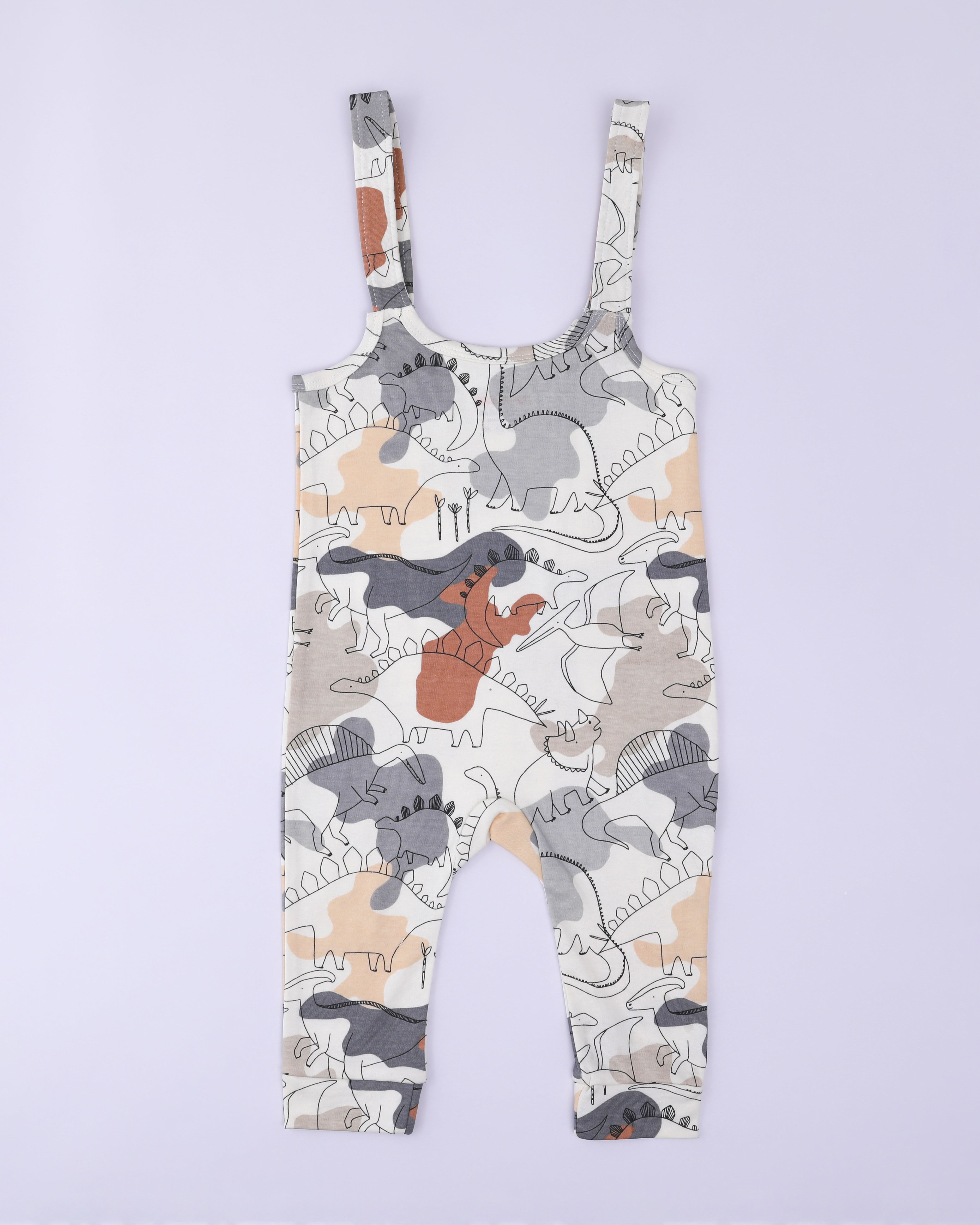 Grey Dinosaur Basic Dungaree