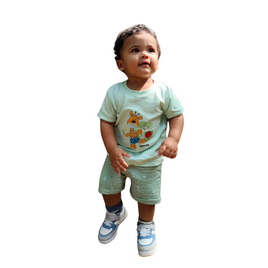 BBfungg Cotton Knitted Top & Shorts Set