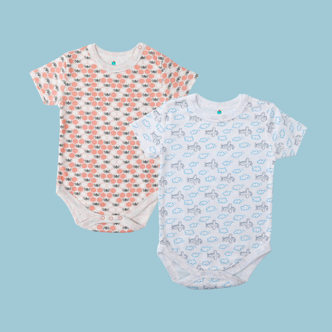 Aero- Honey Combo Knitted Onesies - Pack Of 2